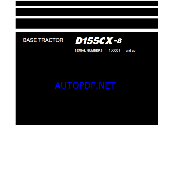 Komatsu D155CX-8 Pipe Layer Shop Manual (SEN06817-16) (SN 150001-UP)