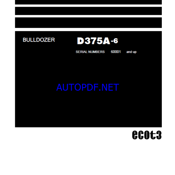 Komatsu D375A-6 Crawler Dozer Shop Manual (SEN06484-13) (SN 60001-UP)