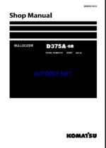 Komatsu D375A-6R Crawler Dozer Shop Manual (SEN05214-21) (SN 65001-UP)