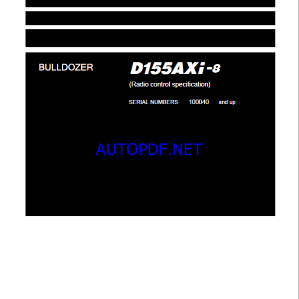 Komatsu D155AXi-8 Crawler Dozer Shop Manual (SEN06582-18) (SN 100040-UP)
