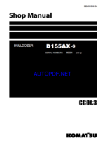 Komatsu D155AX-6 Crawler Dozer Shop Manual (SEN00596-34) (SN 80001-UP)