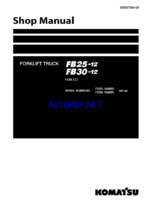 Komatsu FB25-12, FB30-12 Electric Forklift Shop Manual (SEN07043-00) (SN 104895-UP)