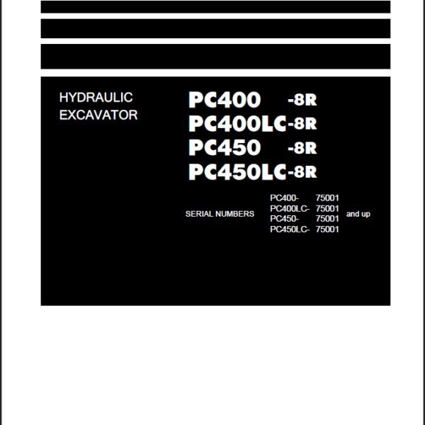Komatsu PC400-8R, PC400LC-8R, PC450-8R Crawler Excavator Shop Manual (SEN04239-20) (SN 75001-UP)