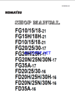 Komatsu FD30H-16, FD35A-16, FG10-21 Internal Combustion Forklift Shop Manual (SEN05692-08)