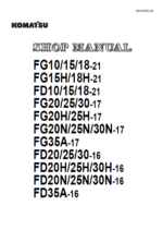 Komatsu FG18H-21, FG20-17, FG20H-17 Internal Combustion Forklift Shop Manual (SEN05692-08)