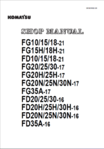 Komatsu FG20N-17, FG25-17, FG25H-17 Internal Combustion Forklift Shop Manual (SEN05692-08)