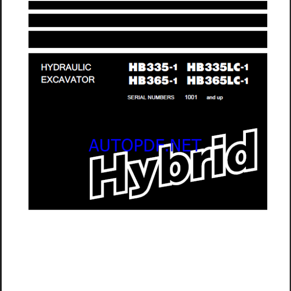Komatsu HB365LC-1 Crawler Excavator Shop Manual (SEN06366-08) (SN 1001-UP)
