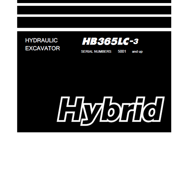 Komatsu HB365LC-3 Crawler Excavator Shop Manual (SEN06598-19) (SN 5001-UP)