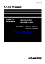 Komatsu HB365LC-3E0, HB365NLC-3E0 Crawler Excavator Shop Manual (UENBM00850) (SN K75222-UP)