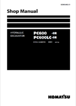 Komatsu PC600-8R, PC600LC-8R Crawler Excavator Shop Manual (SEN02402-21) (SN 60001-UP)