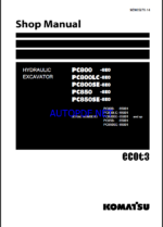 Komatsu PC800-8E0, PC800LC-8E0, PC800SE-8E0 Crawler Excavator Shop Manual (SEN05276-14) (SN 65001-UP)