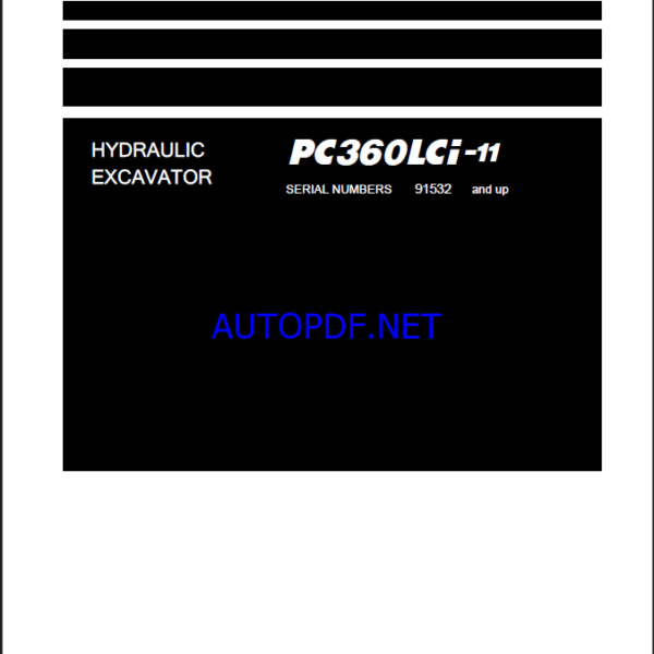 Komatsu PC360LCi-11 Crawler Excavator Shop Manual (SEN06876-11) (SN 91532-UP)