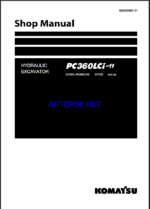 Komatsu PC360LCi-11 Crawler Excavator Shop Manual (SEN06883-11) (SN 91532-UP)