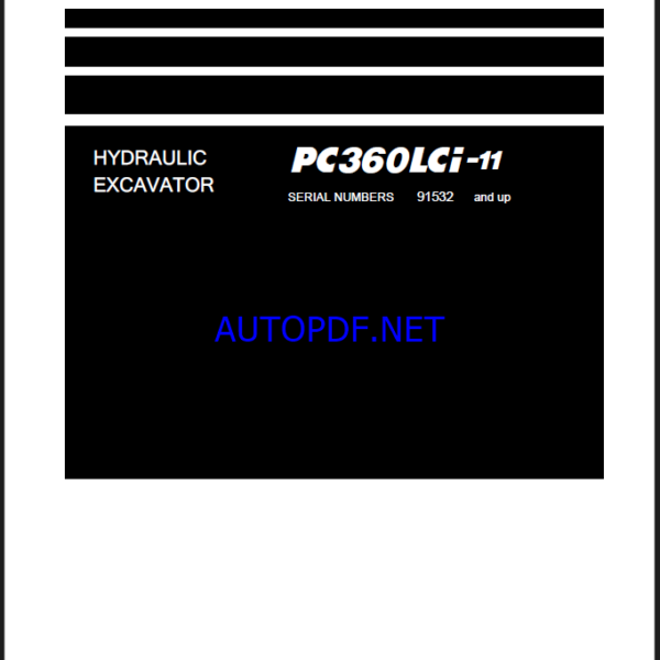 Komatsu PC360LCi-11 Crawler Excavator Shop Manual (SEN06883-11) (SN 91532-UP)