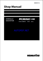 Komatsu PC360LCi-11E0 Crawler Excavator Shop Manual (SEN06815-12) (SN 91258-UP)