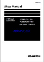 Komatsu PC360LCI-11E0 Crawler Excavator Shop Manual (UENBM00910) (SN K77001-UP)