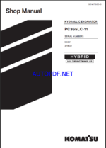 Komatsu PC365LC-11 Crawler Excavator Shop Manual (SEN07030-01) (SN 95001-UP)