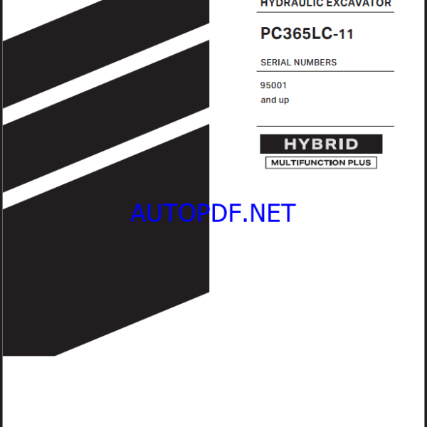 Komatsu PC365LC-11 Crawler Excavator Shop Manual (SEN07030-01) (SN 95001-UP)