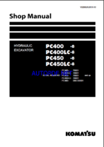 Komatsu PC400-8 Crawler Excavator Shop Manual (YEBM202800-00) (SN DBEG0001-UP)