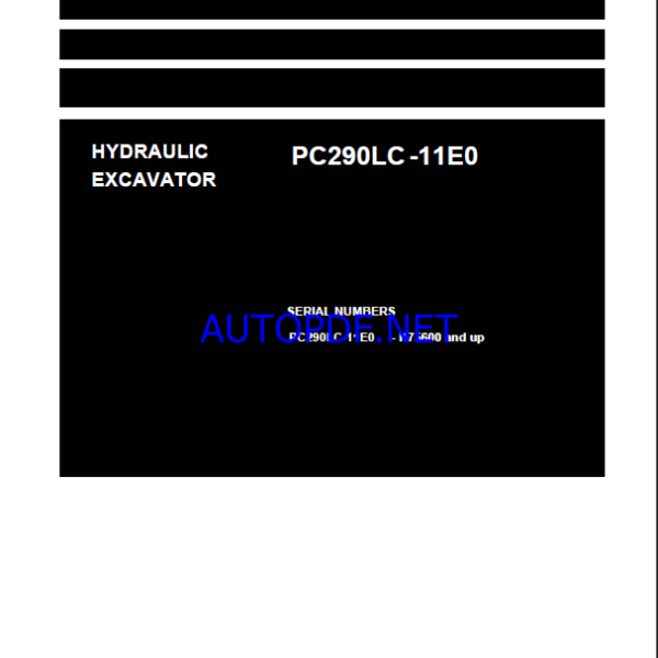 Komatsu PC290LC-11E0 Crawler Excavator Shop Manual (UENBM01000) (SN K75600-UP)