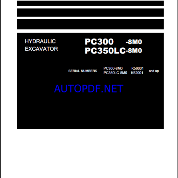 Komatsu PC300-8M0, PC350LC-8M0 Crawler Excavator Shop Manual (UENBM00410)