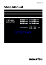 Komatsu PC300-8M2, PC300LC-8M2, PC350-8M2 Crawler Excavator Shop Manual (SEN06931-06) (SN 83184-UP)