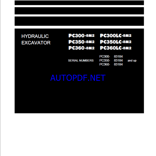 Komatsu PC300-8M2, PC300LC-8M2, PC350-8M2 Crawler Excavator Shop Manual (SEN06931-06) (SN 83184-UP)