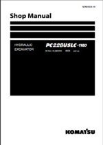 Komatsu PC228USLC-11E0 Crawler Excavator Shop Manual (SEN06820-10) (SN 6826-UP)