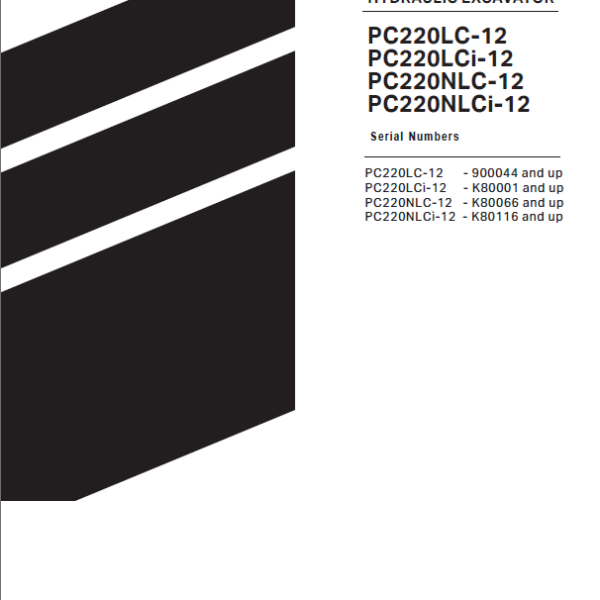 Komatsu PC220NLCi-12 Crawler Excavator Shop Manual (UENBM00892)