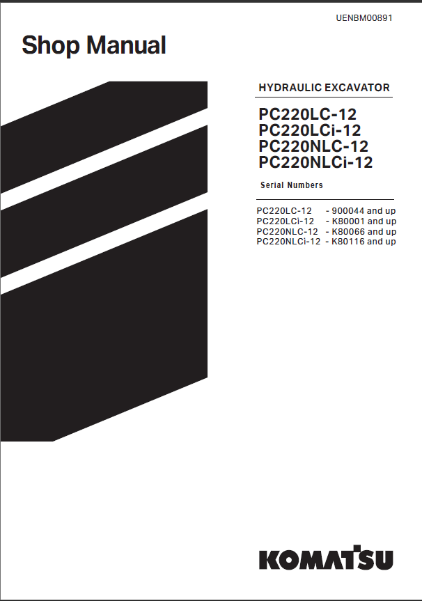 Komatsu PC220NLCi-12 Crawler Excavator Shop Manual (UENBM00892)
