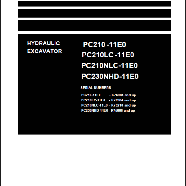 Komatsu PC230NHD-11E0 Crawler Excavator Shop Manual (UENBM00791)