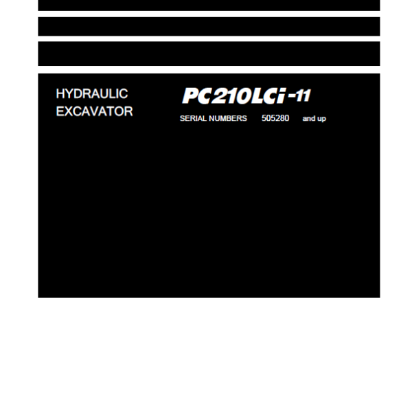 Komatsu PC210LCi-11 Crawler Excavator Shop Manual (SEN06882-09) (SN 505280-UP)