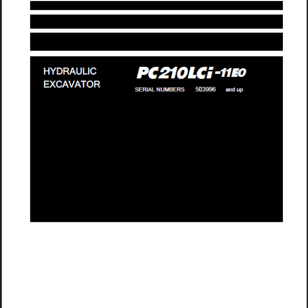 Komatsu PC210LCI-11E0 Crawler Excavator Shop Manual (SEN06838-10) (SN 503996-UP)