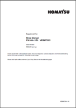 Komatsu PW160-11E0 Wheeled Excavator Shop Manual (VENBM72001-S1) (SN H66229-UP)