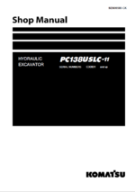 Komatsu PC138USLC-11 Crawler Excavator Shop Manual (SEN06589-CK) (SN C30001-UP)