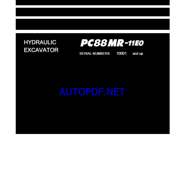 Komatsu PC88MR-11E0 Crawler Excavator Shop Manual (SEN06853-11) (SN 10001-UP)