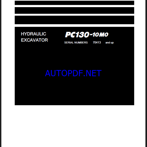 Komatsu PC130-10M0 Crawler Excavator Shop Manual (SEN06852-12) (SN 70413-UP)