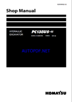 Komatsu PC138US-11 Crawler Excavator Shop Manual (SEN06662-12) (SN 51618-UP)