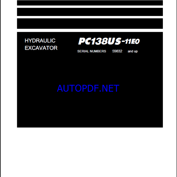 Komatsu PC138US-11E0 Crawler Excavator Shop Manual (SEN06905-09) (SN 59832-UP)