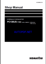 Komatsu PC138US-11E0 Crawler Excavator Shop Manual (WENBM00560)
