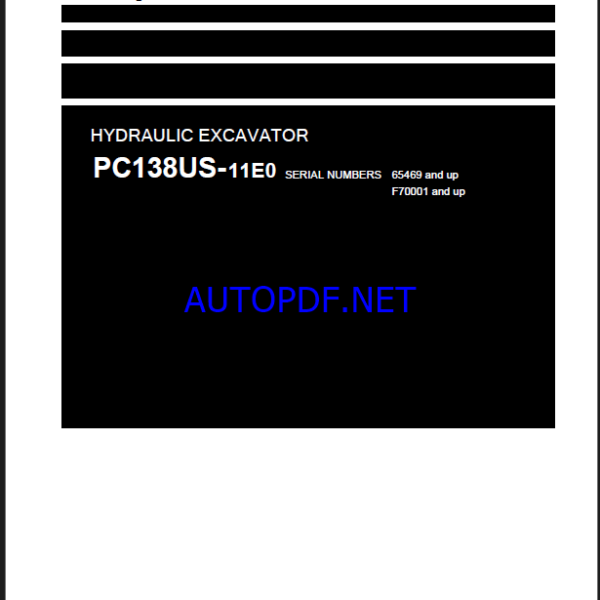 Komatsu PC138US-11E0 Crawler Excavator Shop Manual (WENBM00560)