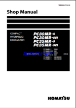 Komatsu PC30MR-5, PC30MR-5E1, PC35MR-5 Crawler Excavator Shop Manual (YEBM202700-00)