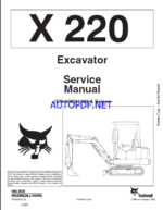 Bobcat 220 Excavator Service Manual (6720230) (SN 508211001-508211999)
