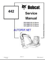 Bobcat 442 Excavator Service Manual (6901801) (SN 522311001-522399999)