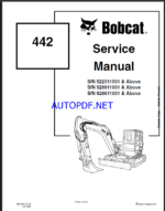 Bobcat 442 Excavator Service Manual (6901801) (SN 528611001-528699999)
