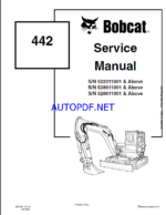 Bobcat 442 Excavator Service Manual (6901801) (SN 528911001-528999999)