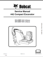 Bobcat 442 Excavator Service Manual (6987204) (SN ADBS11001-ADBS99999)