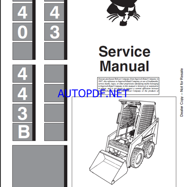 Bobcat 443 Loader Service Manual (6566694) (SN 511211001-511299999)