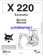 Bobcat 220 Excavator Service Manual (6720503) (SN 508212001-508214999)
