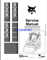 Bobcat 520 Loader Service Manual (6556407) (SN 981M11001-981M99999)